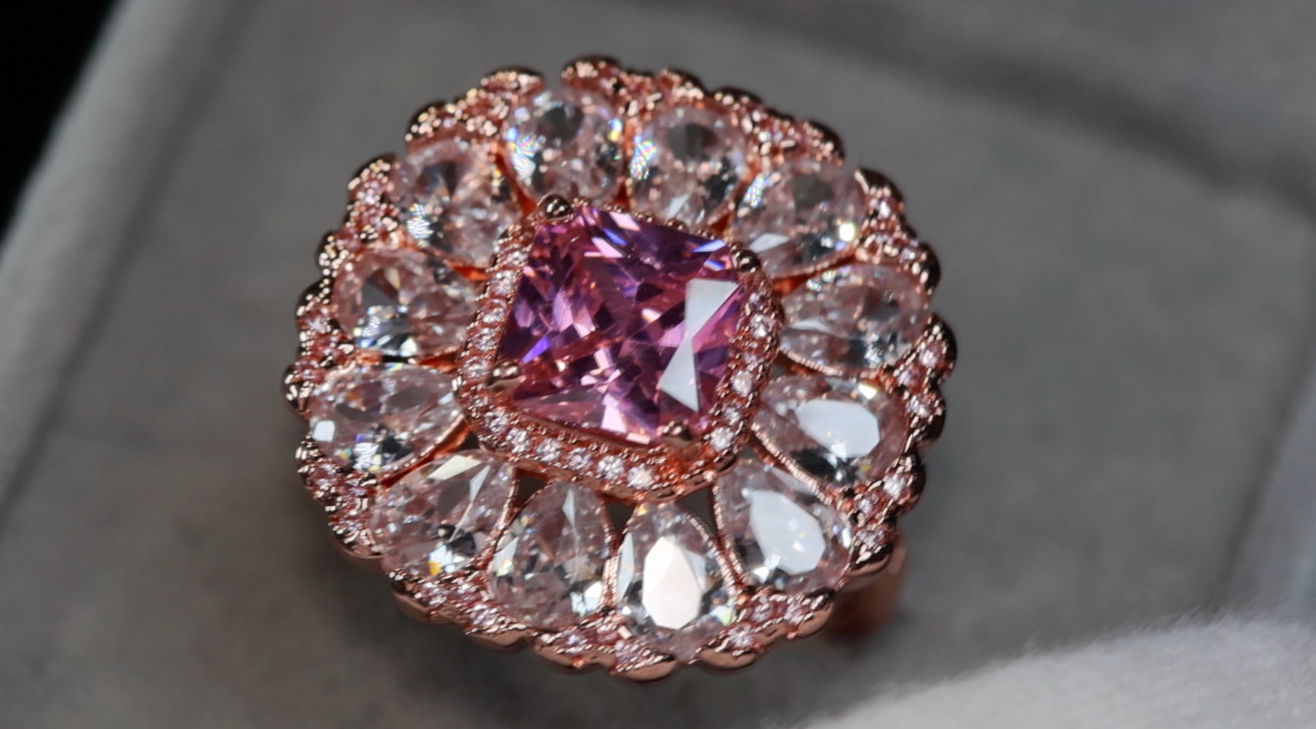 Rose Gold Pink Diamond Ring