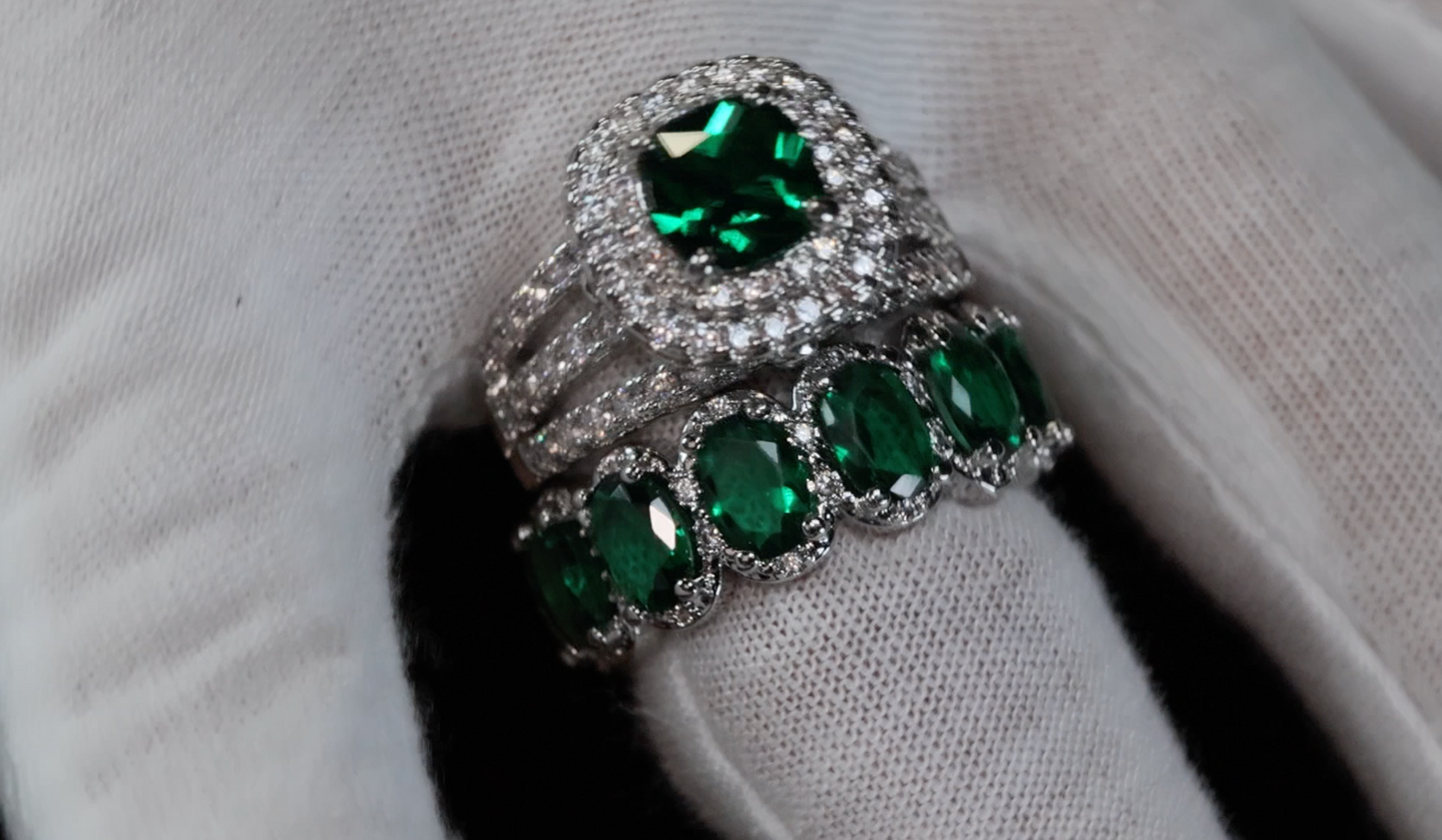 Womens Green Diamond Ring