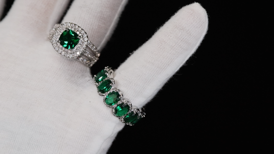 Womens Green Diamond Ring