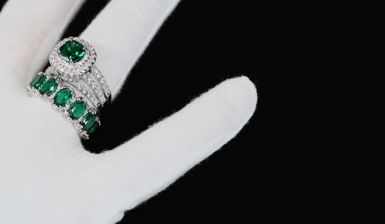 Womens Green Diamond Ring