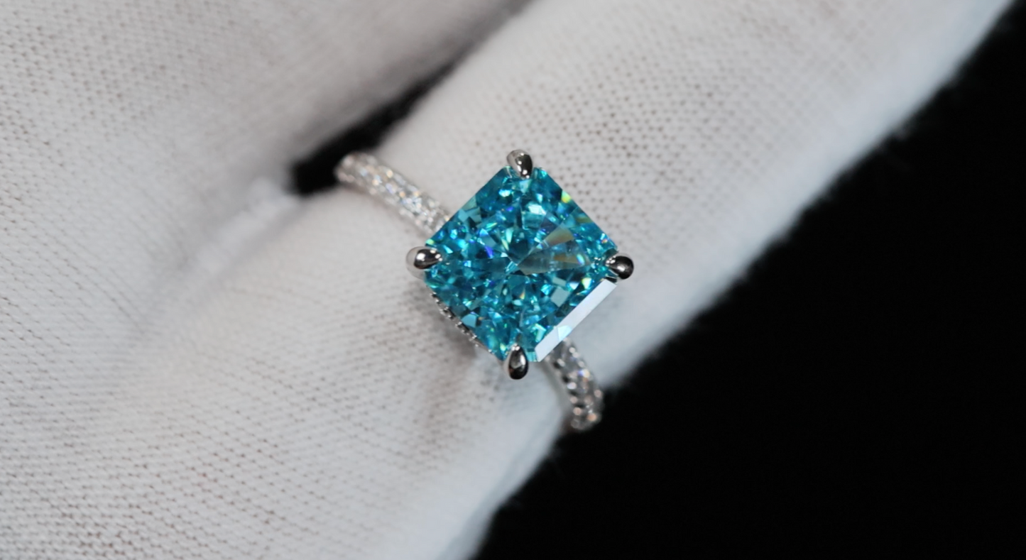 Blue Diamond Engagement Ring