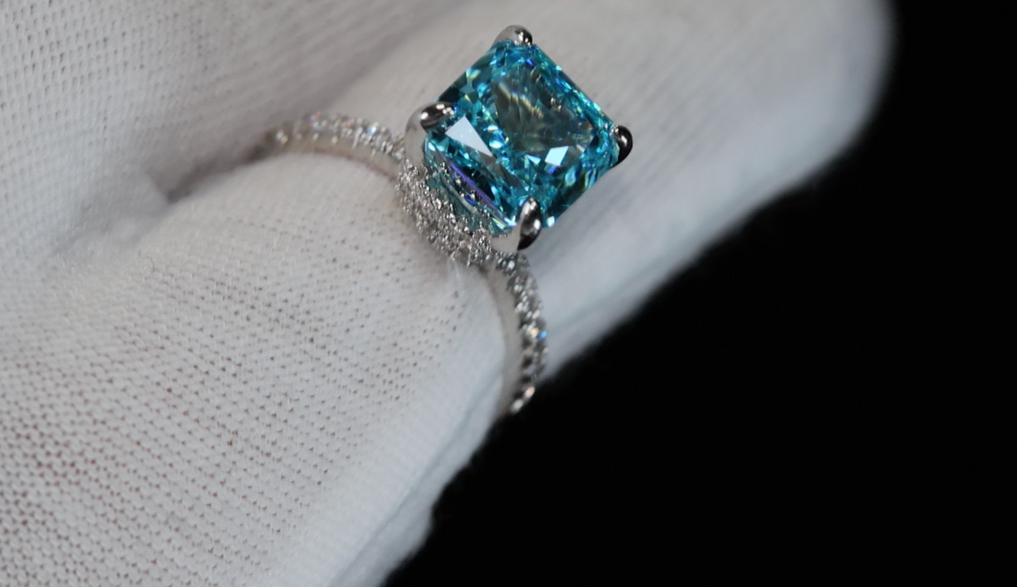 Blue Diamond Engagement Ring