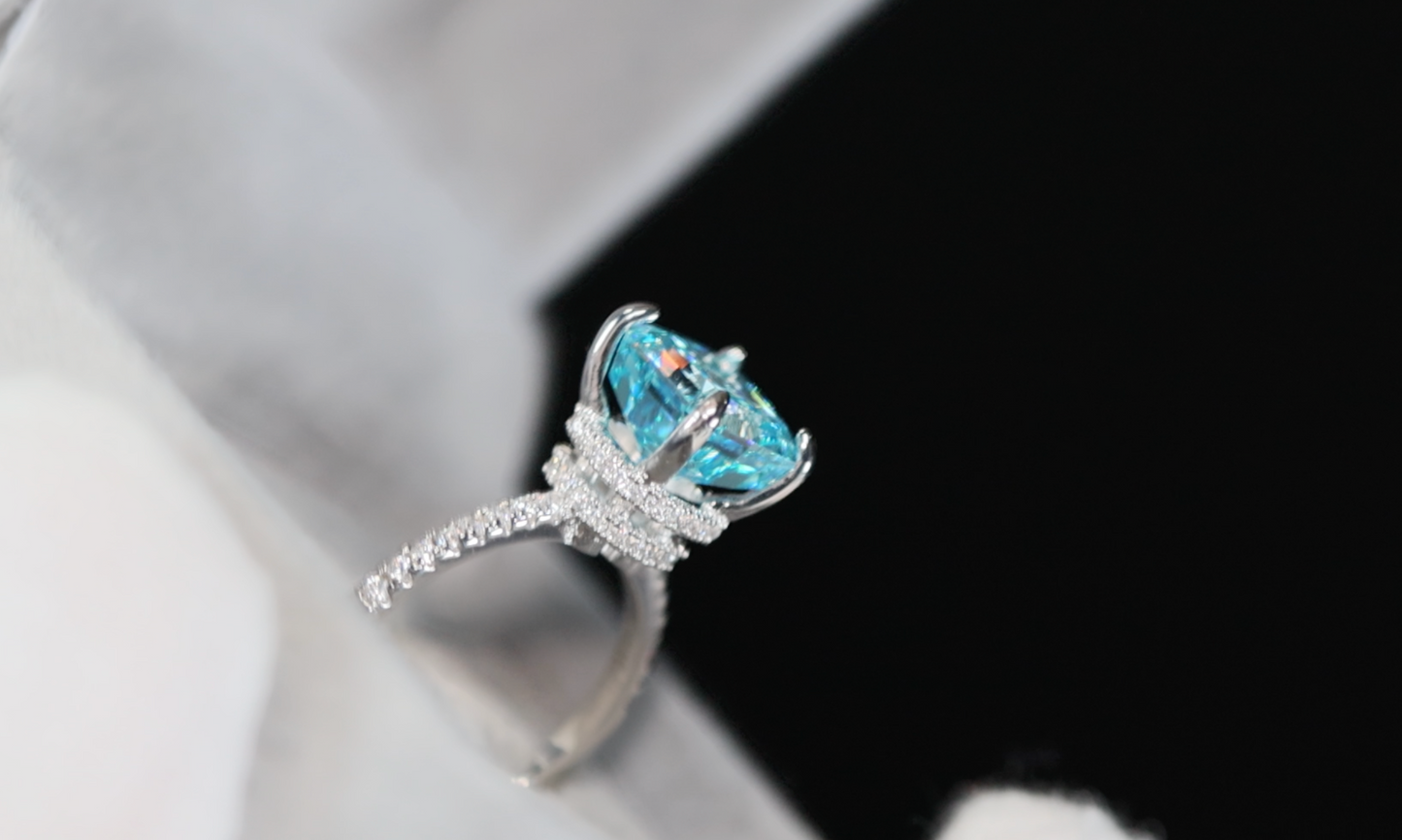 Blue Diamond Engagement Ring