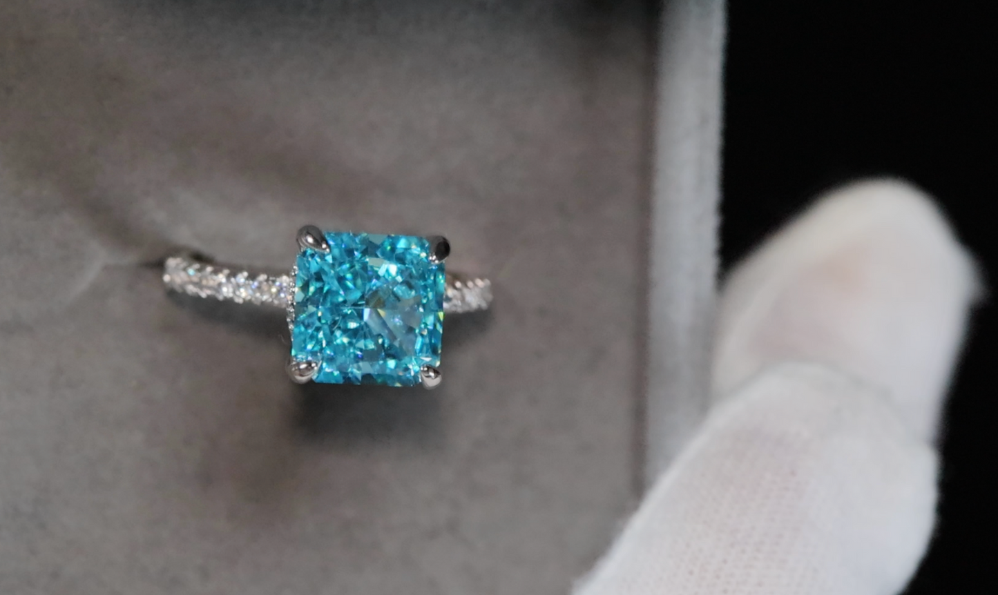 Blue Diamond Engagement Ring