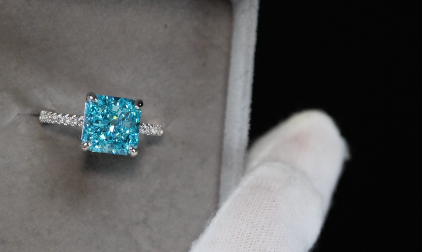 Blue Diamond Engagement Ring