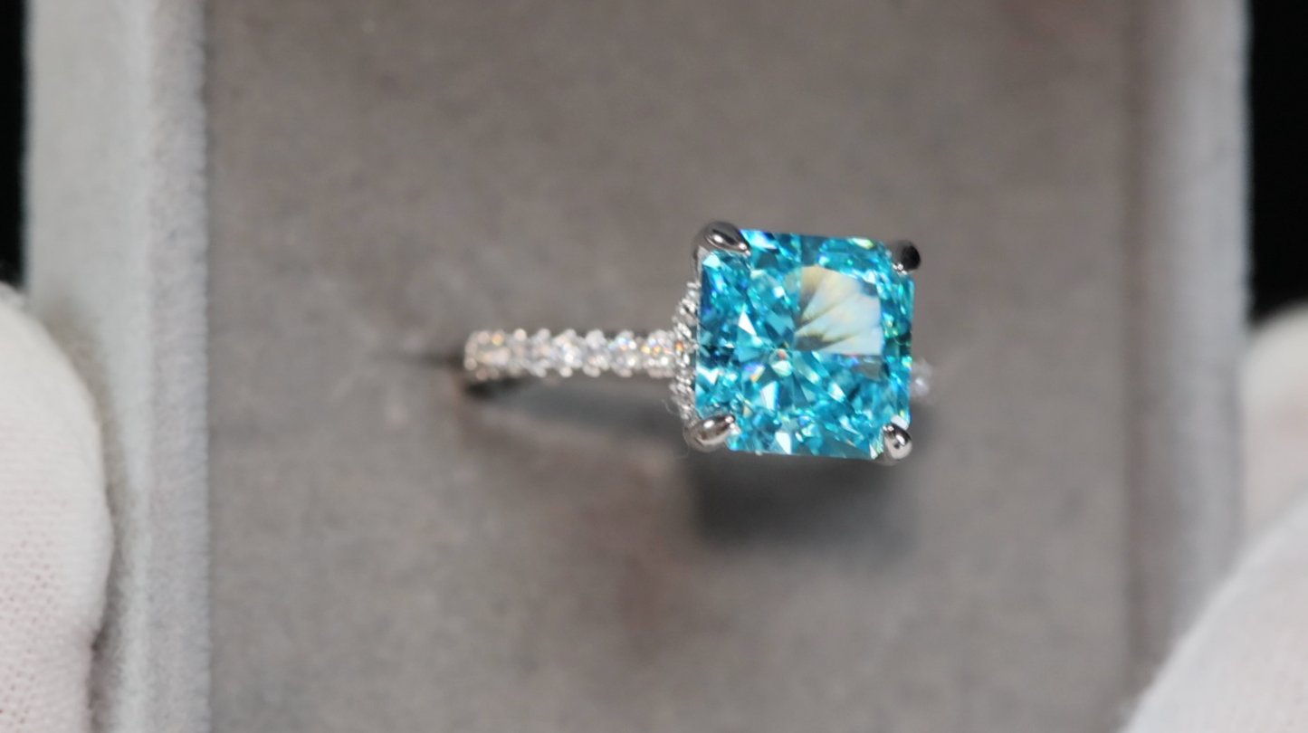 Blue Diamond Engagement Ring