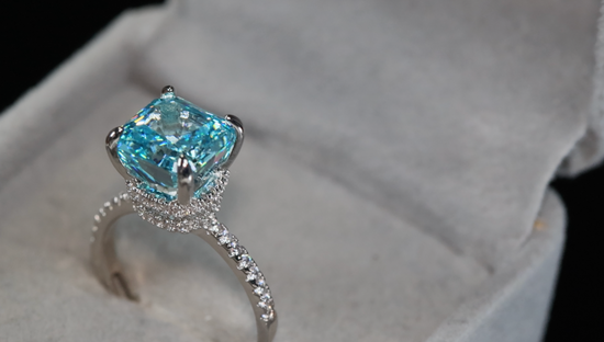 Blue Diamond Engagement Ring