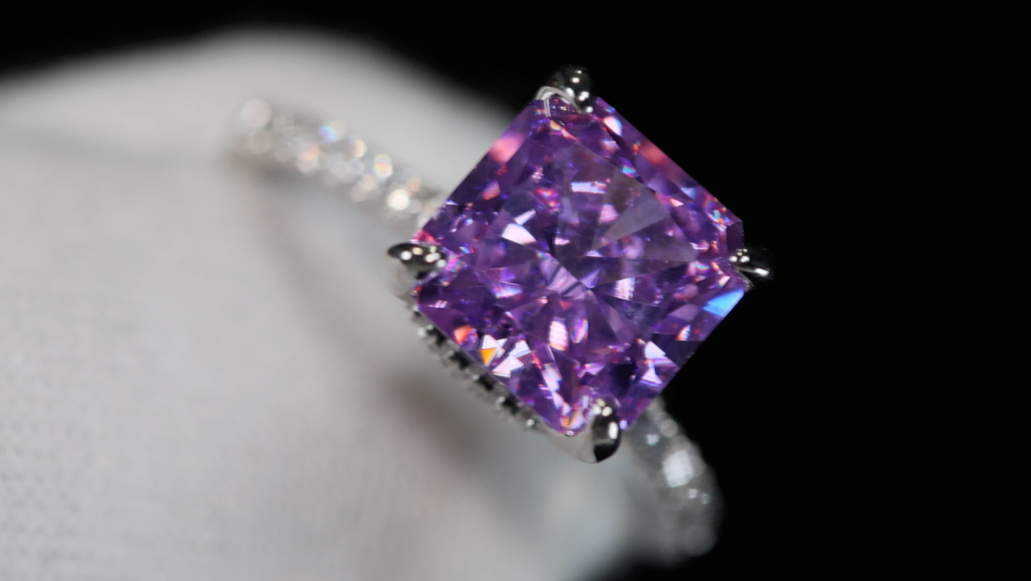 Purple Diamond Engagement Ring