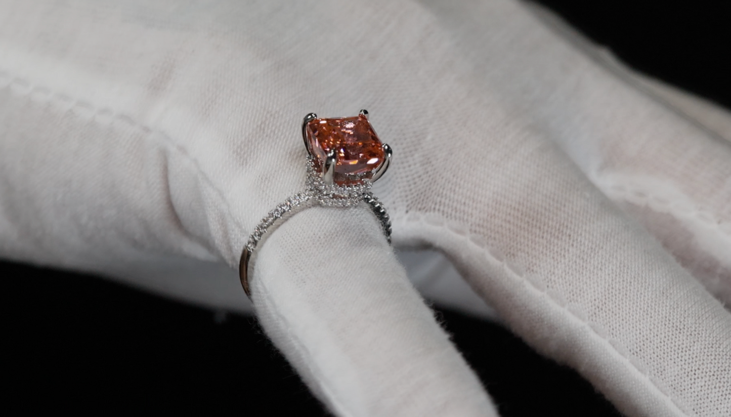 Peach Diamond Ring