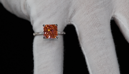 Peach Lab Diamond Ring