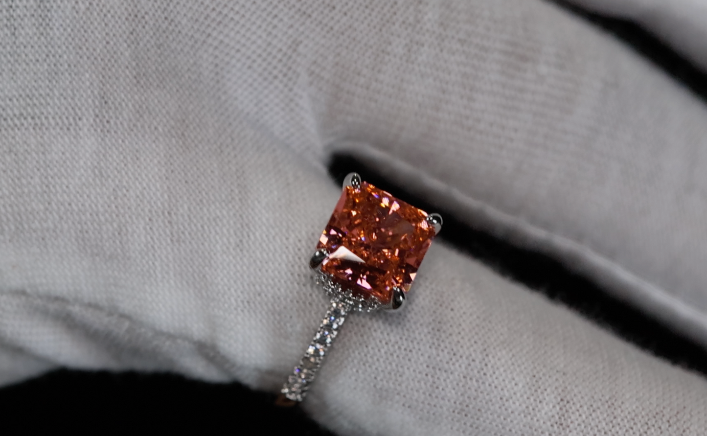 Peach Lab Diamond Ring