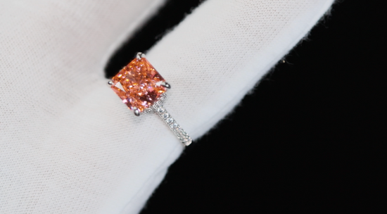 Peach Diamond Ring | Pink Champagne Diamond Engagement Ring