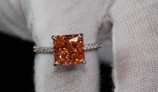 Peach Diamond Ring | Pink Champagne Diamond Engagement Ring