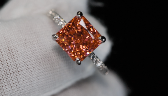 Peach Diamond Ring | Pink Champagne Diamond Engagement Ring