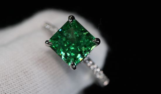 Womens Green Diamond Ring