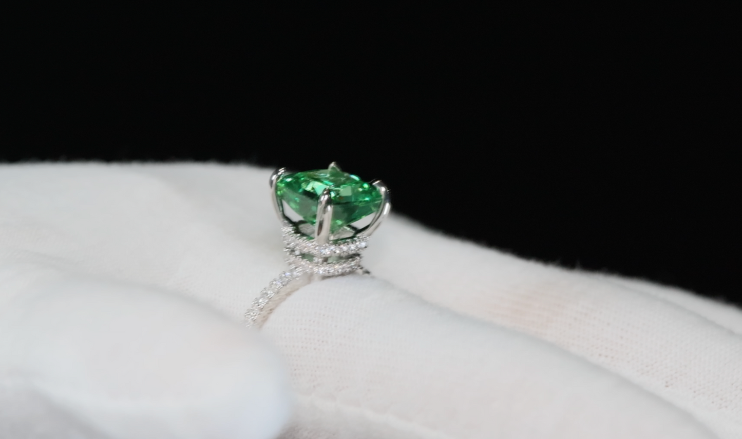 Womens Green Diamond Ring