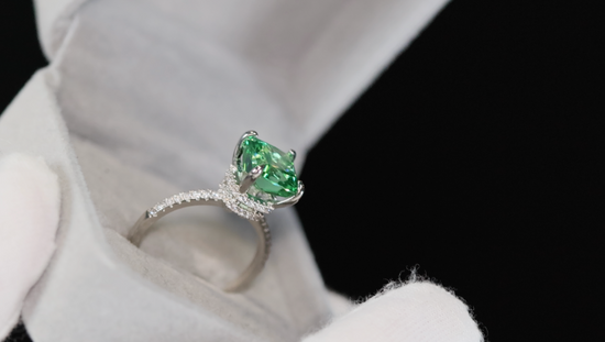 Womens Green Diamond Ring