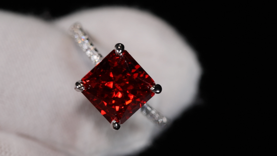 Red Lab Grown Diamond Ring