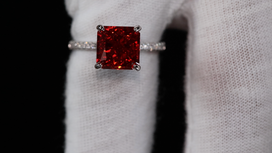 Red Lab Grown Diamond Ring