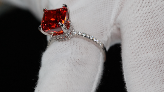 Red Lab Grown Diamond Ring