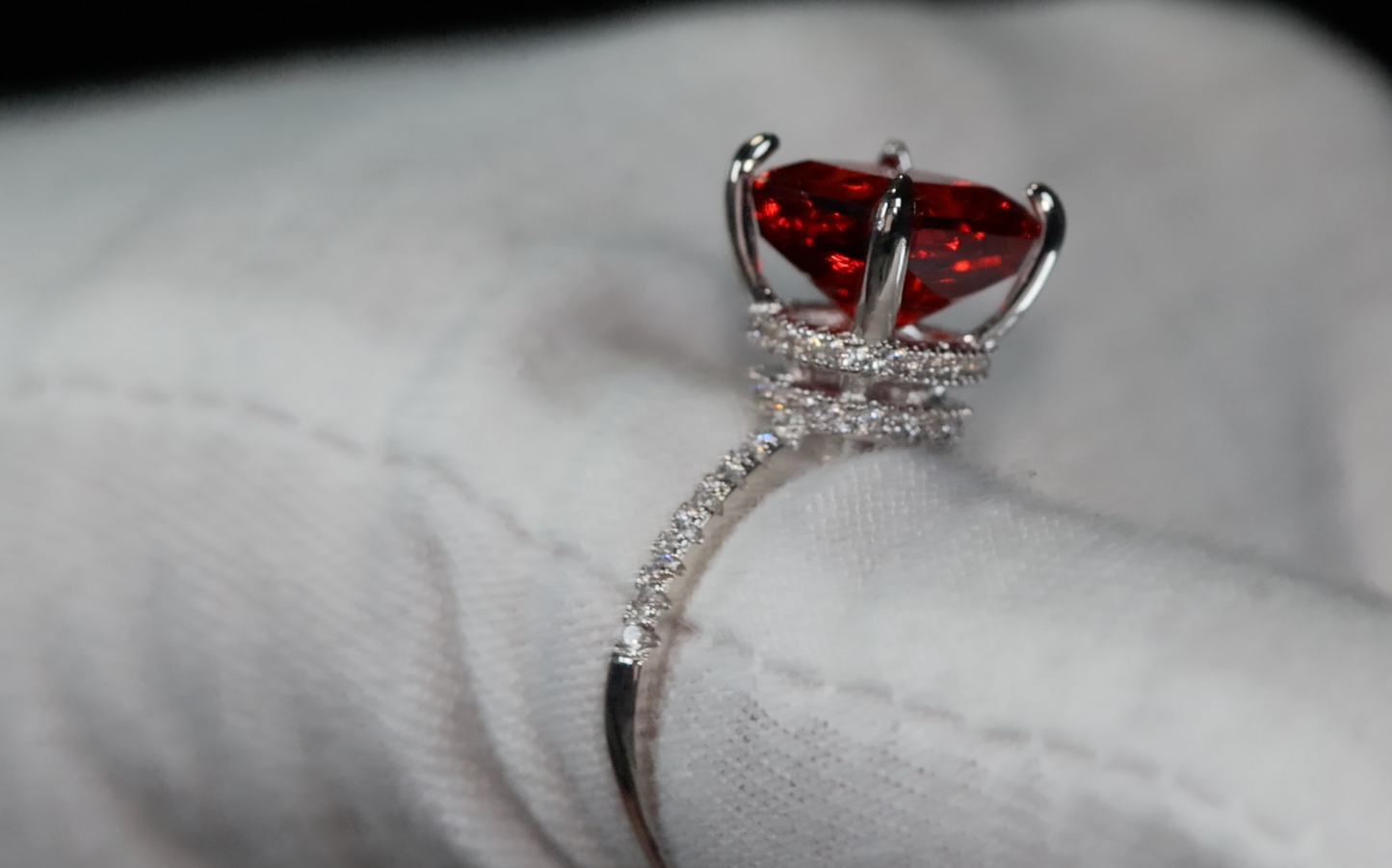 Red Lab Grown Diamond Ring