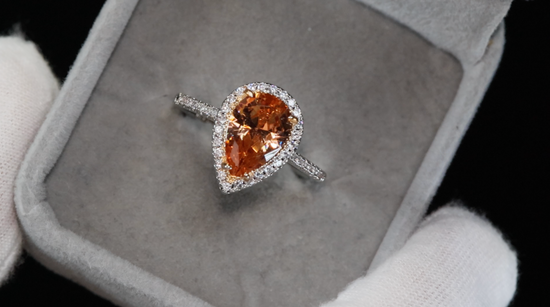 Pear Cut Brown Diamond Ring