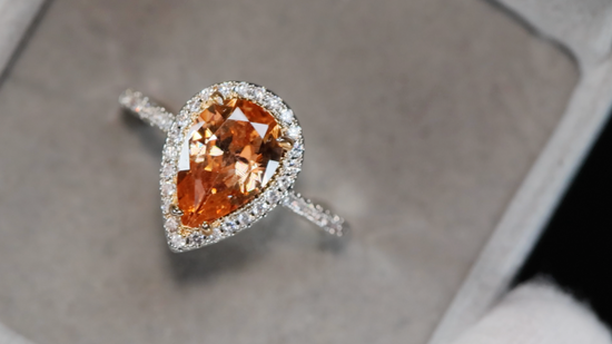 Pear Cut Morganite Diamond Ring