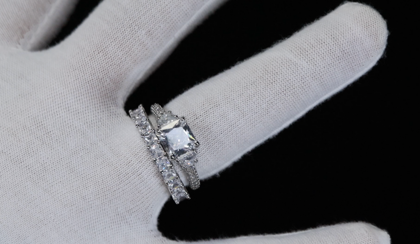 Princess Cut Engagement Ring Set