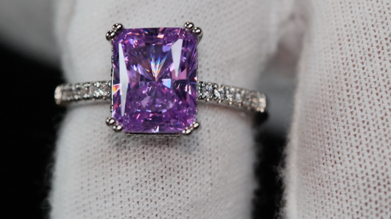 Womens Purple Diamond Ring 