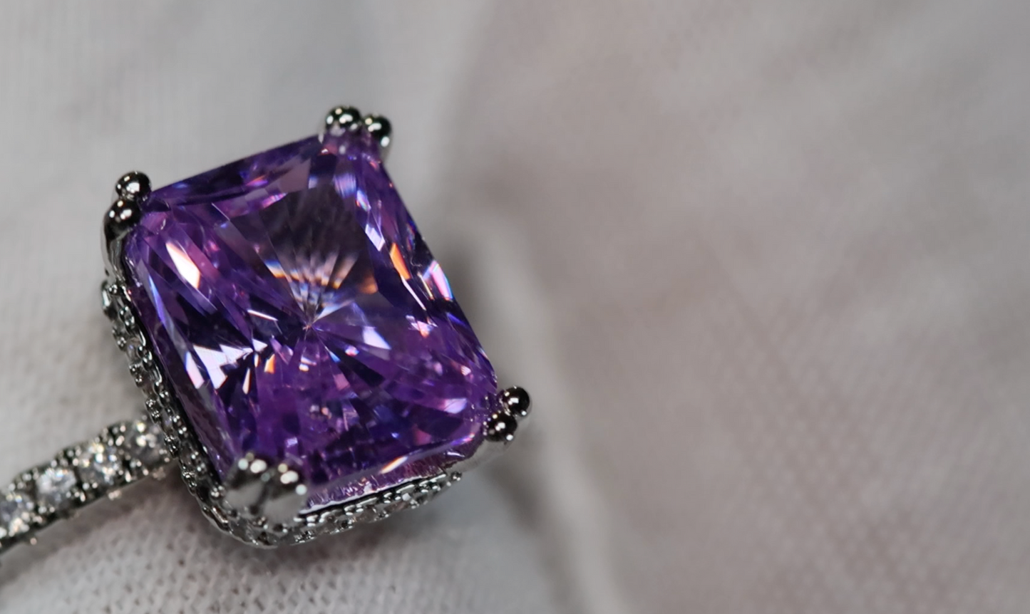 Womens Purple Diamond Ring 