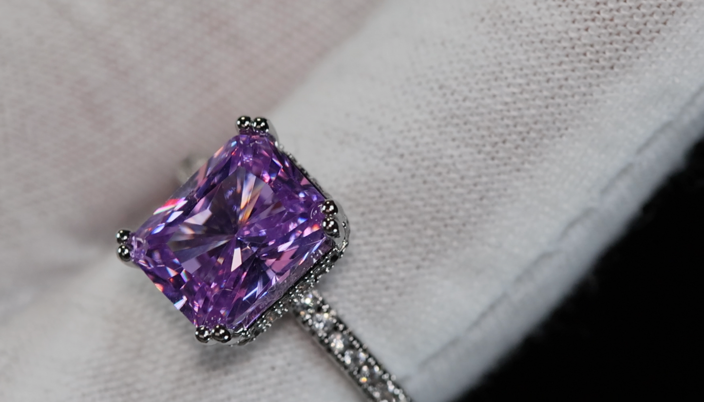 Womens Purple Diamond Ring 