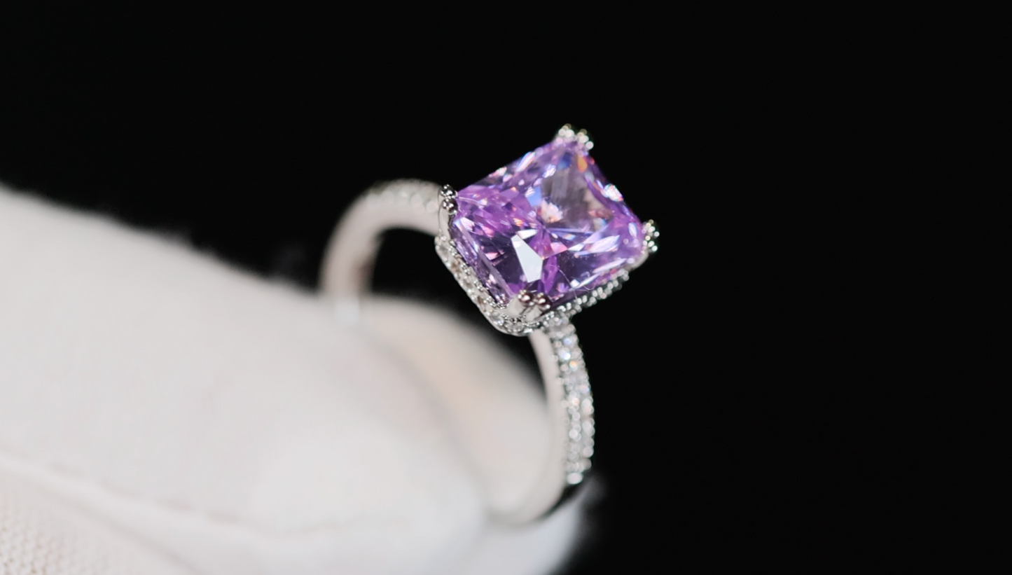 Womens Purple Diamond Ring 