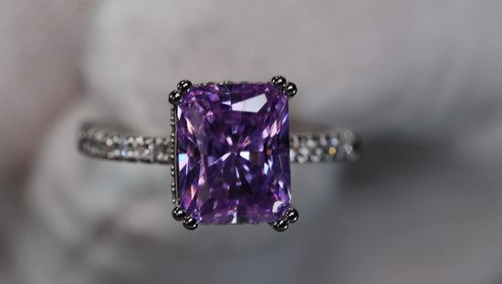 Womens Purple Diamond Ring 