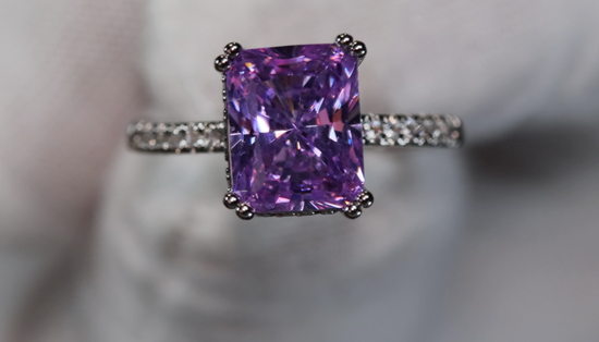 Womens Purple Lab Diamond Ring 