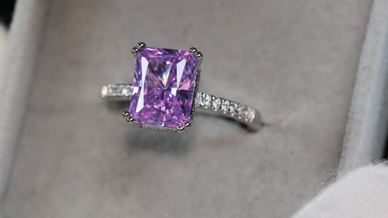 Womens Purple Lab Diamond Ring 