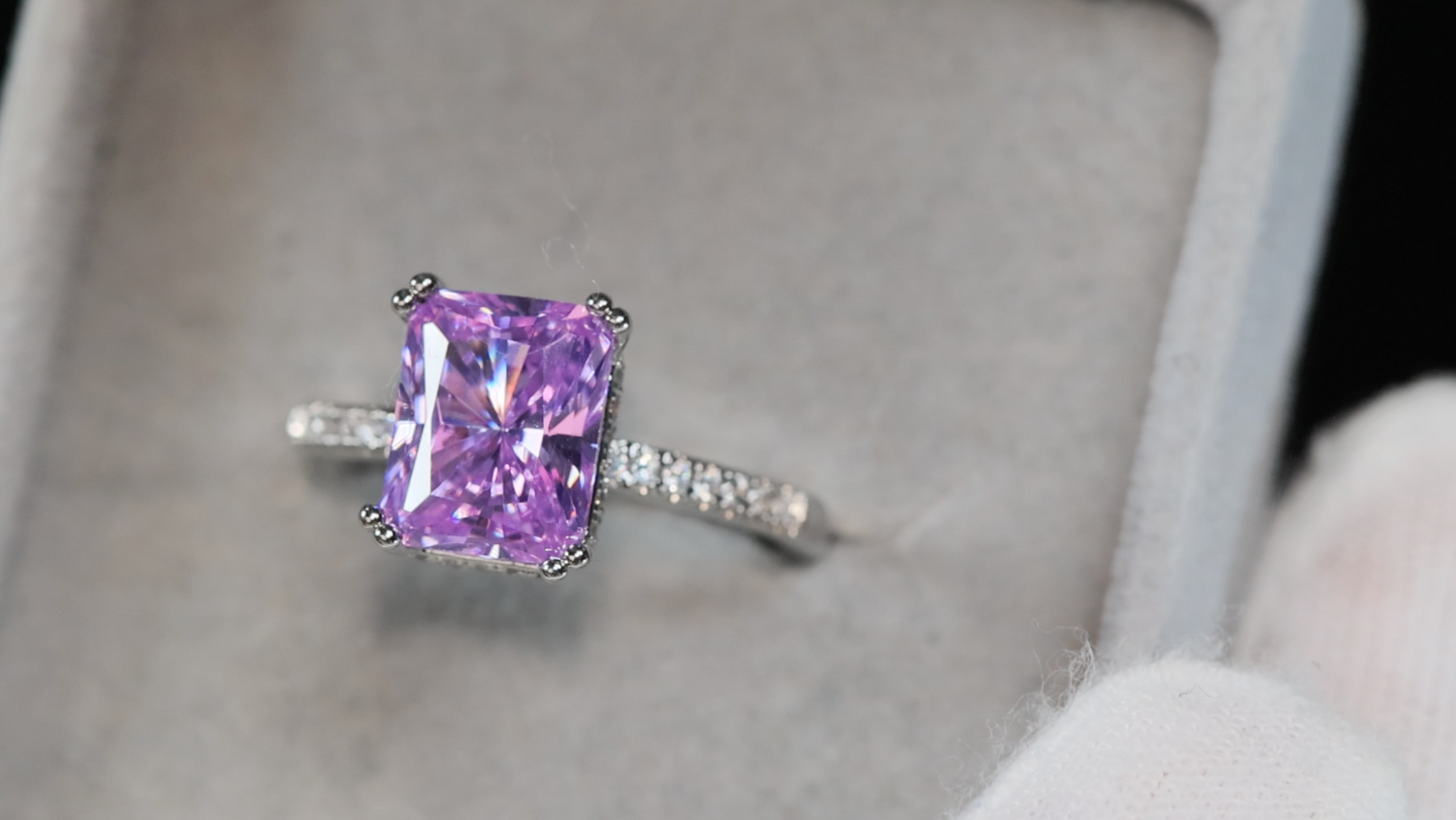 Womens Purple Lab Diamond Ring 