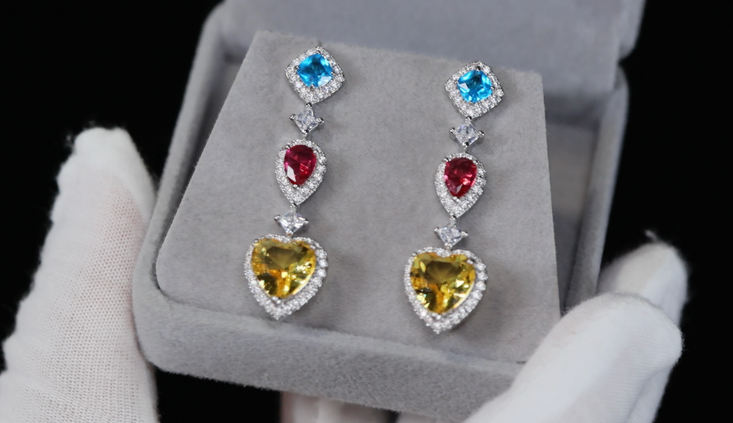 Rainbow Diamond Earrings