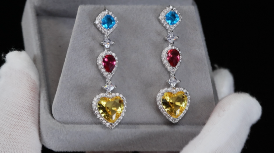 Yellow Diamond Heart Earrings