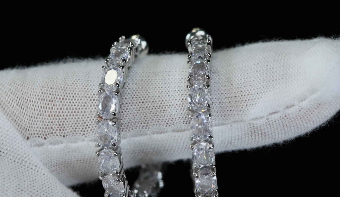 Womens diamond hoop earrings