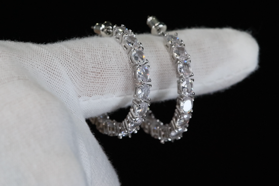 Womens diamond hoop earrings