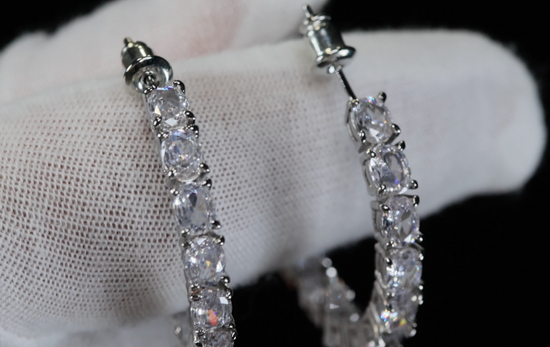 Big diamond hoop earrings