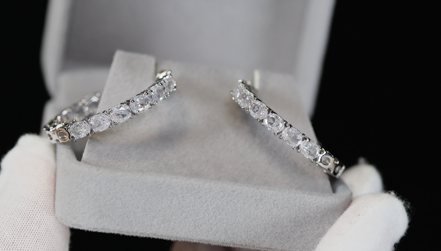 Big diamond hoop earrings