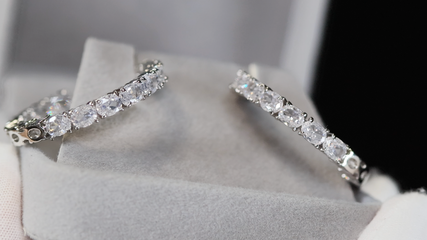 Big diamond hoop earrings