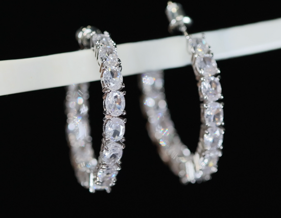 Womens diamond hoop earrings