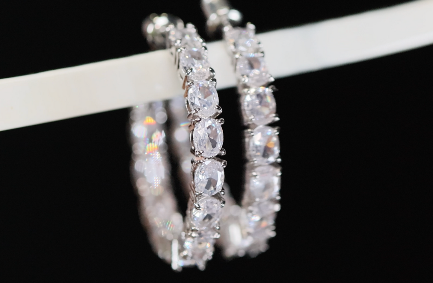 Womens diamond hoop earrings