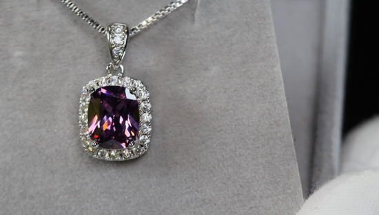 Purple Diamond Pendant