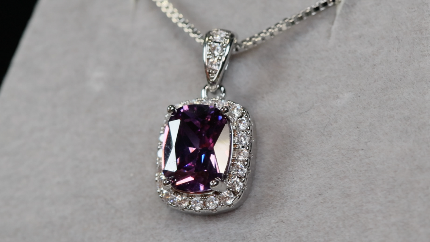 Purple Diamond Pendant