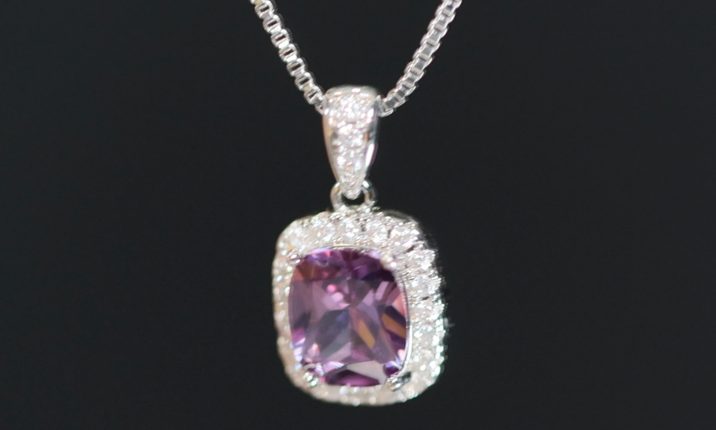 Purple Diamond Pendant