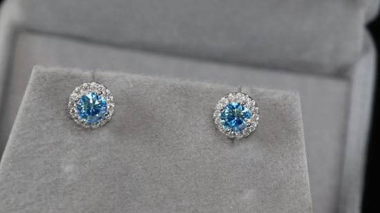 Blue Lab Diamond Ear Studs