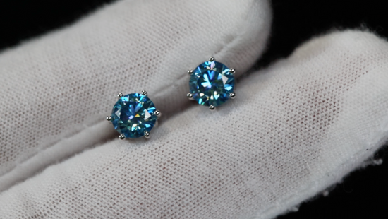 Blue Lab Diamond Earrings